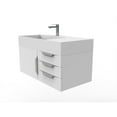 thumbnail image 4 of Amazon 36" White Wood Floating Vanity White  Left Top with Brushed Trim, 4 of 8