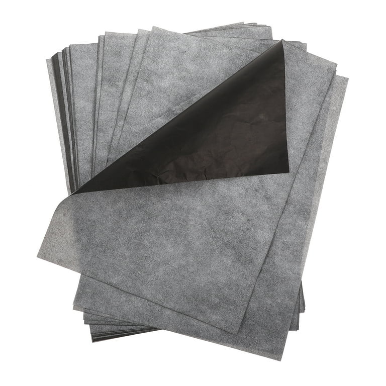 100 Sheets Carbon Transfer Paper Clear Reusable Erasable Anti-fade Copier Stencil Single-Sided A4 Graphite Transfer Trac, Black