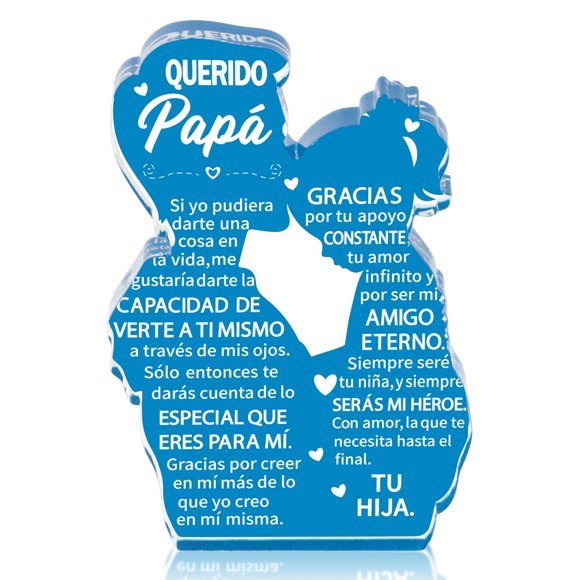 Placa Acrílica Yopyame Abrazo Padre e Hija 12x8x1.5 cm