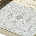 thumbnail image 2 of Miki 20 Inch Square Decorative Tray, Artisan Mirrored Floral Pattern, Gold, 2 of 5