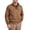 Brown, variant on Men's Stand Collar Zip Up Canvas Bomber Jacket Snap Flap Pockets Ribbed Cuff Hem Casual Utility Outerwear for Spring Fall Brown XXL