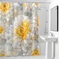 thumbnail image 4 of Yellow Floral Fabric Shower Curtain Spring Flower Washable Shower Curtains for Bathroom, Waterproof Bath Curtain with Hooks Home Decor 72x72in, 4 of 8