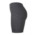 thumbnail image 3 of Sofra Ladies Cotton High Waist Outseam 15" Length Running Workout Biker Shorts w/ Side Pockets, 3 of 4