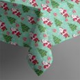 thumbnail image 5 of Light Blue Christmas Santa and Tree Pattern Square Tablecloth,Waterproof Square Table Cover,Wipeable Spillproof Washable Table Cover for Home Kitchen Party Decor 60"x60"(152x152cm), 5 of 6