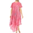thumbnail image 2 of Sakkas Bree Long Embroidered Cap Sleeve Marbled Dress - Hibiscus Pink - One Size Regular, 2 of 5