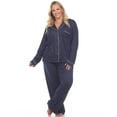 thumbnail image 1 of White Mark Women's Polka Dots Long Sleeve Button-Down Pajama Set, 1 of 5