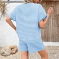 thumbnail image 3 of Women 2 Piece Outfits Sets Short Sleeve Stripe Tops and Short Casual Airport Vacation Lounge Sets, 3 of 3