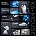 thumbnail image 3 of Ratón inalámbrico para juegos ATTACK SHARK X6 26K DPI RGB blanco, 3 of 9