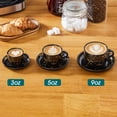 thumbnail image 3 of Vancasso 4 oz Coffee Mug Sets of 6, Stackable Espresso Cups with Saucers & Metal Stand, Ceramic Cappuccino Cups for Espresso, Tea, Black, 3 of 8