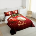 thumbnail image 3 of Feelyou Christmas 01 for Teens, Red White Xmas Ball Twin Comforter Sets, Winter Snowflake Reversible Bedding Set, Microfiber Bedroom Decor, 2pcs, 3 of 8