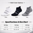 thumbnail image 7 of Mqamex Athletic Ankle Socks Mens, Cushioned Cotton Short Socks,6 Pairs Sizes 6-13, 7 of 7