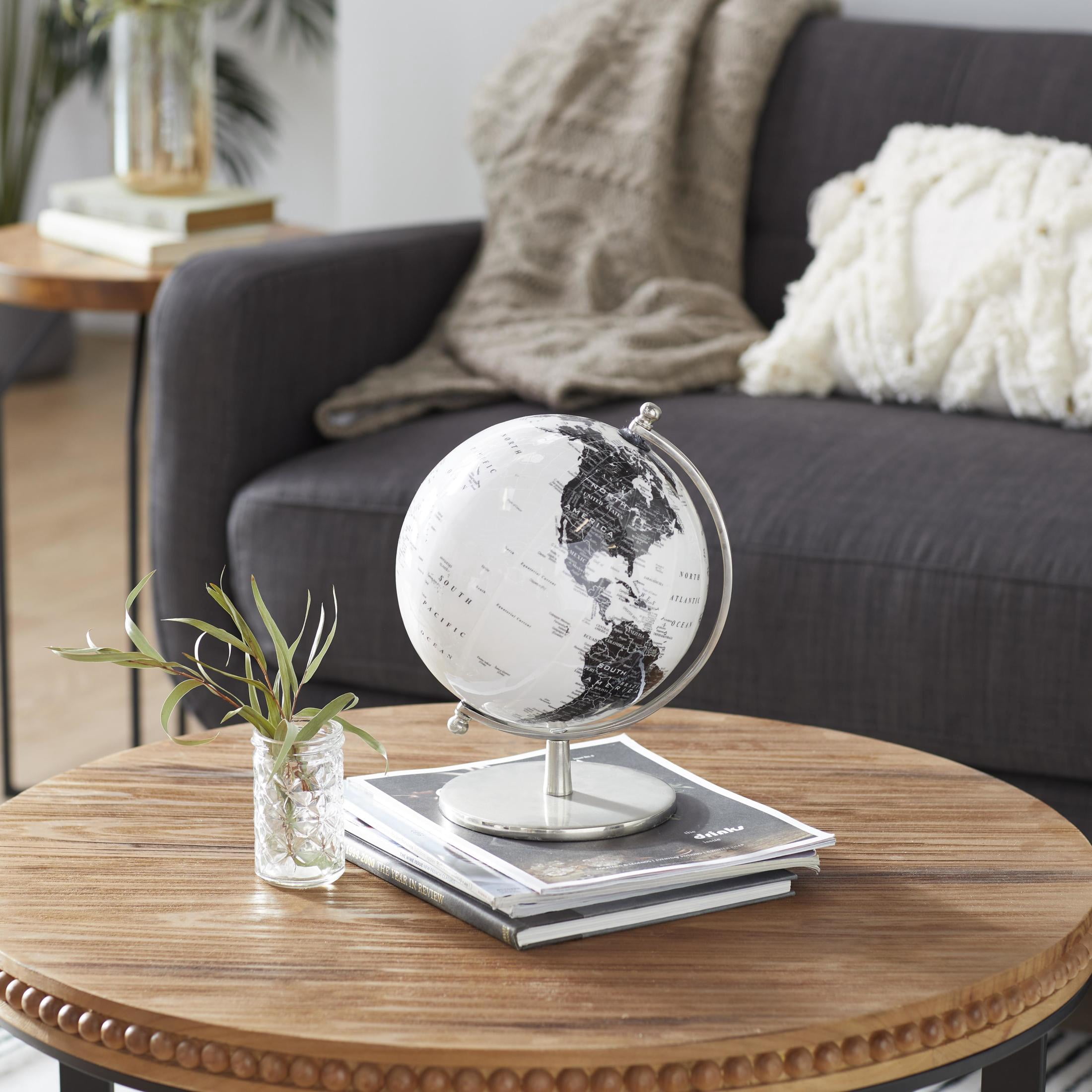 DecMode 8" White World Map Globe