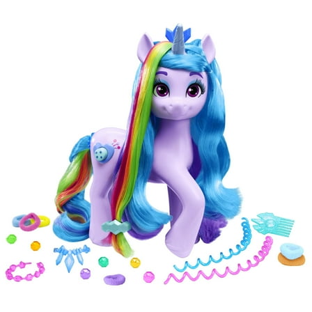 My Little Pony: Tell Your Tale Rainbow Styles Izzy Moonbow, Hair Styling Figure with Sounds, 9.5-inch Unicorn Toys for Girls and Boys Ages 4 