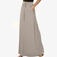 thumbnail image 4 of LEEYNEER Skirt Dress Women‘S Solid Color Pocket Elastic Waist Casual Ankle Mothers Day Gifts Clearance Items, 4 of 8