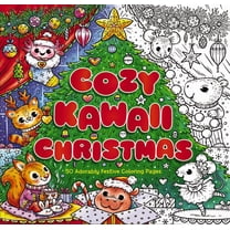 Cozy Kawaii Christmas: 50 Adorably Festive Coloring Pages, (Paperback)