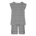 thumbnail image 6 of Two Piece Sets for Girls Going-Out Outfits 3-14 Years Toddlers Teens Casual Stripe Printed Sleeveless Tank Tops and Shorts Set with Pockets, 6 of 8