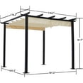 thumbnail image 2 of Luckyberry 10' X 10' Outdoor Retractable Pergola with Sun Shade Canopy Patio Metal Shelter for Garden Porch Beach Pavilion Grill Gazebo Modern Yard Grape Trellis Pergola, Beige, 2 of 5