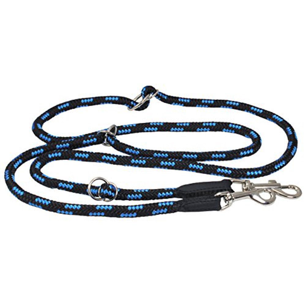 Adjustable Multifunctional Rope Dog Leash 42"70" Blue/Black Small 0.3