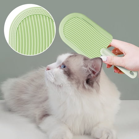 Pet Hair Remover Tongue Style Cat Grooming Comb Double Sided Massage Brush For Floating Hair Removal, Pet Deshedding Tool With Hanging Design，Light Green