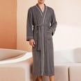 thumbnail image 4 of Birdeem Robes for Men MenâS Elastic Waist Summer Solid Casual with Bandage Pockets Robes, 4 of 12