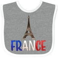 thumbnail image 3 of Inktastic France Eiffel Tower Flag in Text Boys or Girls Baby Bib, 3 of 4