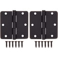 thumbnail image 2 of Stone Harbor Hardware 3-1/2" Door Hinges, 1/4" Radius Corner, Satin Nickel, 3-Pack, 2 of 4