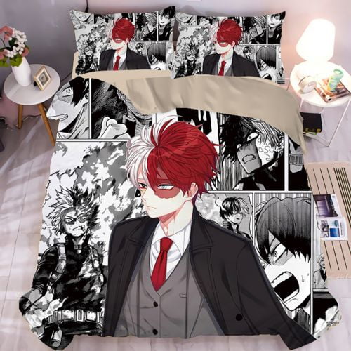 New Anime My Hero Academia Bedding Bed Set 1 Duvet Cover 2 Pillowcases 3D Novelty Deku Deku
