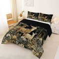 thumbnail image 2 of Castle Fairy Rustic Vintage Deer Queen Comforter Set 3 Pieces,Autumn Wildflower Comforter Sets Queen,Sepia Black Cream,Black Reversible,1 Comforter and 2 Pillowcases, 2 of 6