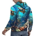 thumbnail image 6 of Pofeuu Underwater Fish Turtle Print Mens Casual Hooded Collar Drawstring Hoodies Pullover Sweatshirts Casual Long Sleeve Shirts-Medium, 6 of 7