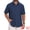 Dark Blue, variant on DARING DIVA Men's Texture Short Sleeve Button Down Casual Knitted Shirt M White