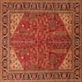 thumbnail image 1 of Ahgly Company Indoor Square Oriental Orange Industrial Area Rugs, 4' Square, 1 of 4