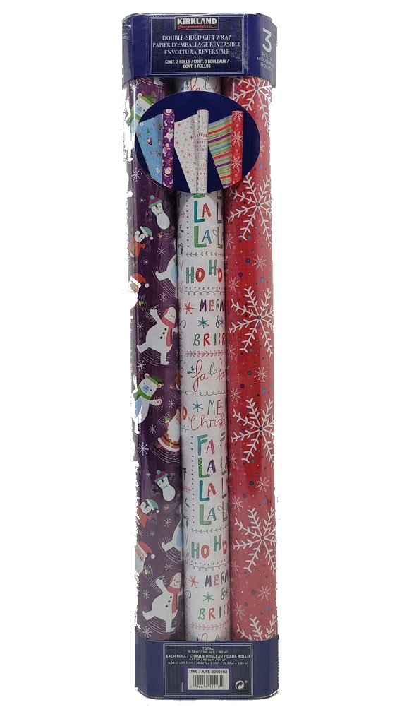 Kirkland Signature Christmas Gift Wrap Wrapping Paper Double Sided 3