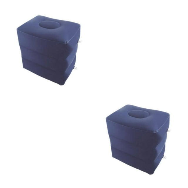 tamizeot Inflatable Foot Rest 3 Layers Foot Stool Foot Rest Pillow for Travelling Deep Blue 40 x 30 x 43cm 2Set