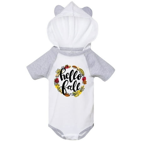 

Inktastic Hello Fall with Leaf Wreath Gift Baby Boy or Baby Girl Bodysuit