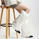 thumbnail image 2 of Sonducket Calentadores de piernas de piel blanca, mangas de botas peludas suaves para niñas, accesorios de disfraz, calentadores de piernas Prendas para la parte inferior del cuerpo rosa 40cm, 2 of 6