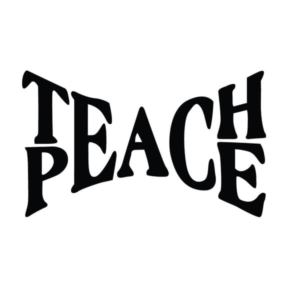 Vinyl Wall Art Decal - Teach Peace - 15" x 25" - Trendy Inspirational Positive Quote Sticker For Home Kids Room Bedroom School Classroom Nursery Office Decor (Black)