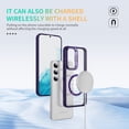 thumbnail image 2 of Clear Case for Samsung Galaxy S24, Upgraded Magnetic Invisible Lens Stand Cover [Military Drop Protection] [Compatible with MagSafe] Transparent Slim Shockproof Case for Galaxy S24, Darkpurple, 2 of 8