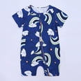 thumbnail image 2 of Luxalzxs Infant Toddler Baby Boys Girls Cotton Cute Cartoon Animal Pattern Short Sleeve Double Zipper Pajamas Bodysuit Romper Jumpsuit Summer Outfits 3 Months-3 Years, 2 of 5