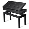 thumbnail image 1 of Yescom Adjustable Duet Piano Bench PU Leather Padded Wooden Keyboard Storage, 1 of 9