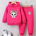 thumbnail image 2 of Gubotare Toddler Girl Clothes Sets Girls Pullover Hoodie and Jogger Sweatpants Clothing Set - Little and Big Girl Size 5T 6T (Hot Pink,5-6 Years), 2 of 7