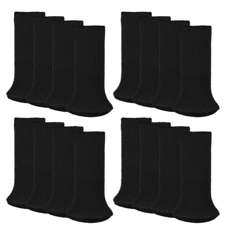 Hearth Floor Protector Furniture Socks, OHSAY USA 16 Pack Knitted Furniture Feet Socks Chair Leg Floor Protectors Chair Leg Socks (Brown, Black) ()