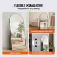 thumbnail image 5 of KFFKFF Arched Full Length Mirror 71'' x 32'' Full Body Mirror Standing Hanging, 5 of 9
