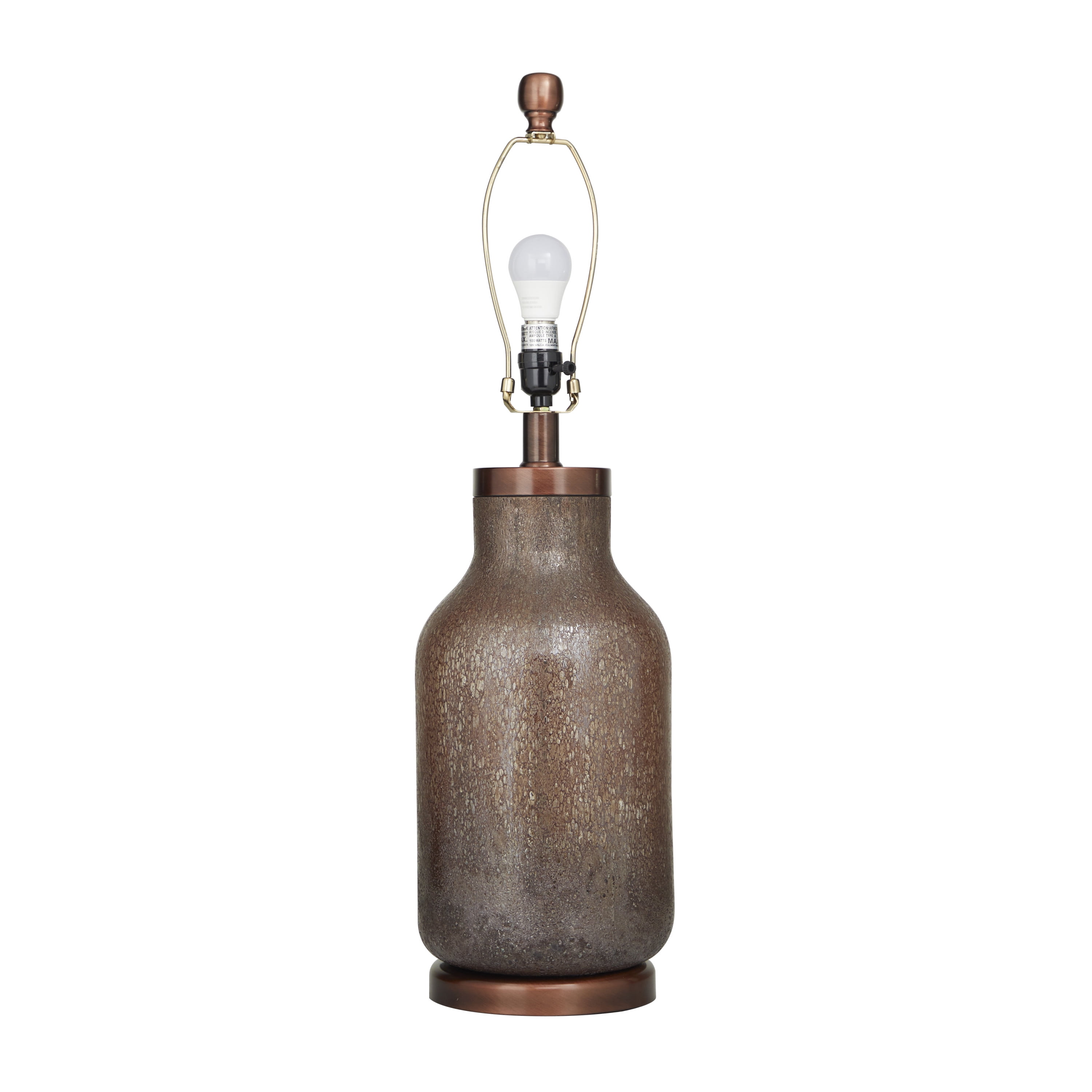 DecMode 31" Speckled Brown Table Lamp with Cream Linen Shade
