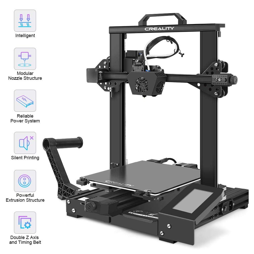 Silent Motherboard Meanwell Power Supply Creality 3D Printer CR-6 SE Leveling-Free Tempered Glass Plate and Dual Z-axis 235 x 235 x 250 mm for Hobbyists Designers and Home Users 