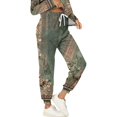 thumbnail image 5 of Wutalume Women's 2-Piece Printed Sweatsuit Set, Round Neck Long Sleeve Shirt and Floral Print Joggers with Pockets, Vintage Style Outfit,Army Green L, 5 of 5