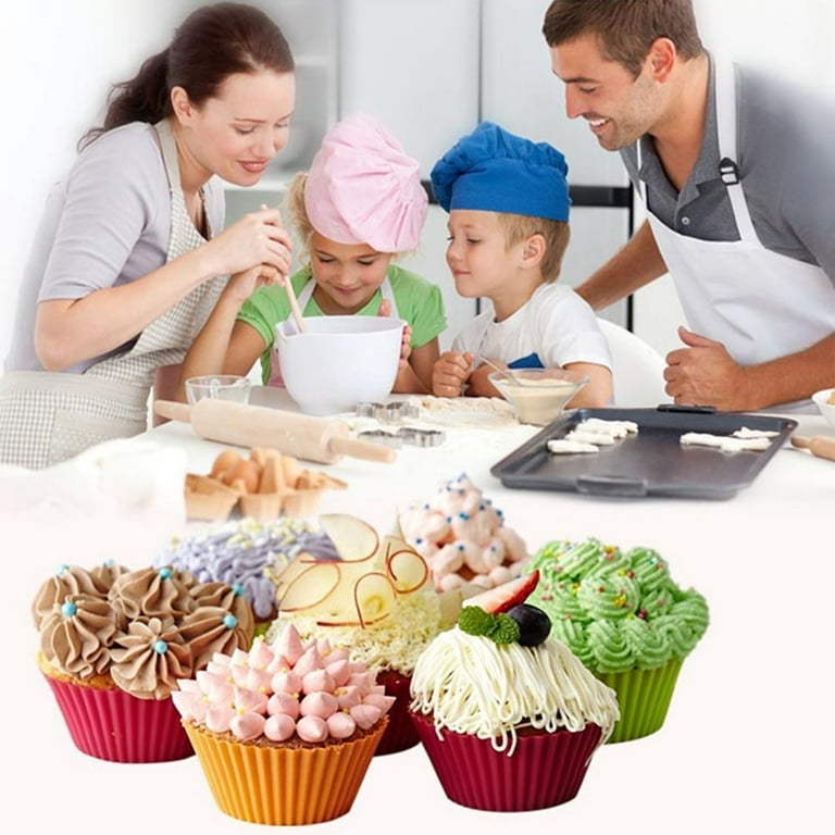 36 Pack Silicone Cupcake Muffin Baking Cups Liners Reusable Non-Stick Cake Molds