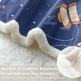 thumbnail image 4 of Dark Blue Outer Space Pattern Plush Sherpa Blanket for Kids Boys Rocket Print Fleece Throw Blanket for Sofa Chair Travel, Baby(30" x40"), 4 of 6