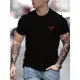thumbnail image 3 of Camiseta de manga corta con cuello redondo y estampado de toro, informal, holgada, 100 % algodón, para verano para hombre, 3 of 4