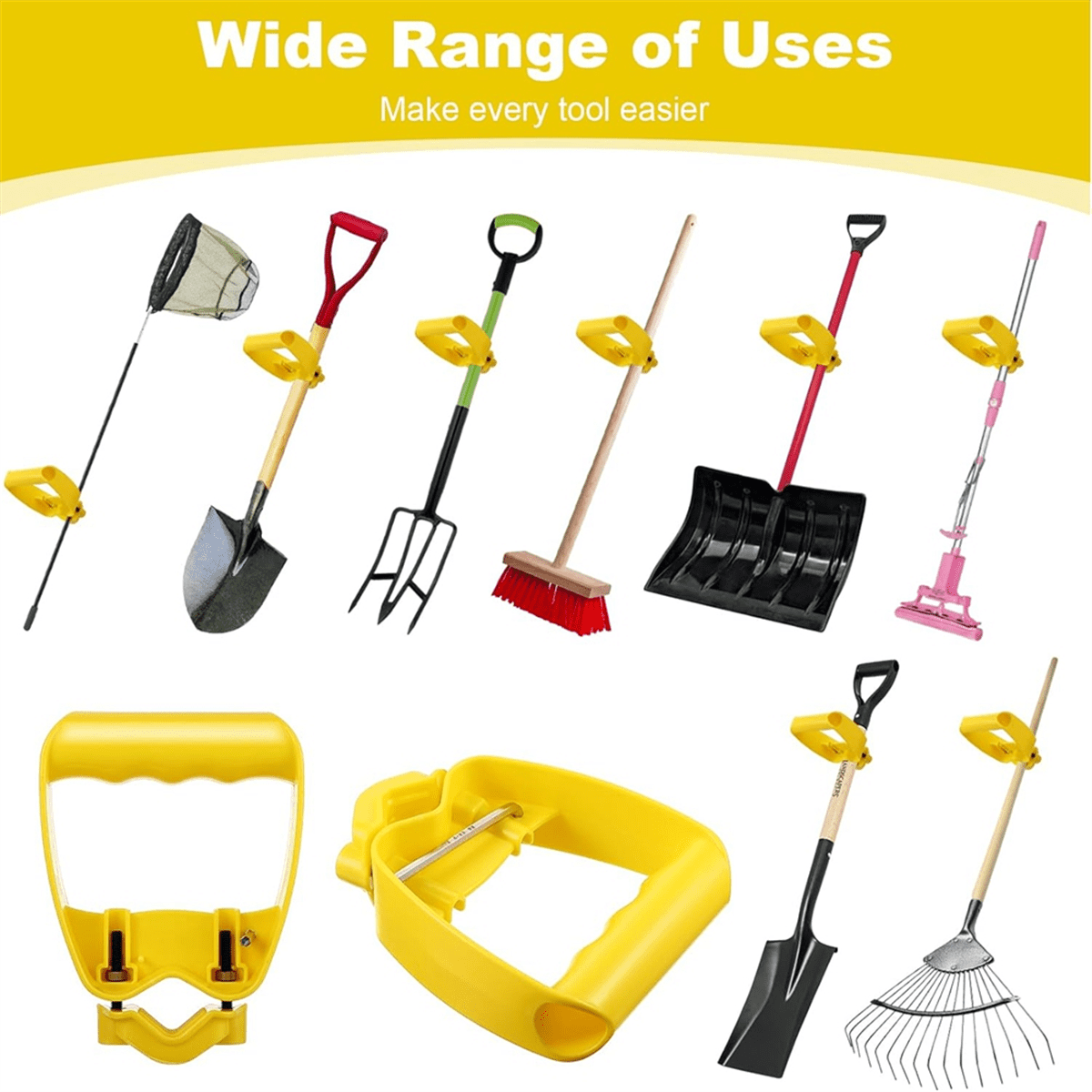Poignée Ergonomique Pour Outils De Jardin – Réglable, Pour Pelle, Râteau, Balai | Soulage Le Dos Et Les Poignets | ABS Résistant - 10