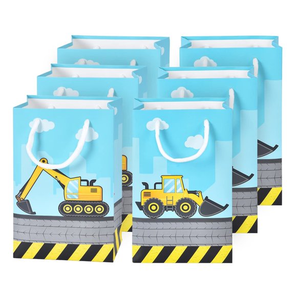 Sacs de Fête de Construction - 16 Pcs Design Camion Benne pour Garçons, Parfaits pour Bonbons, Friandises, Jouets et Cadeaux pour Anniversaires et Baby Showers